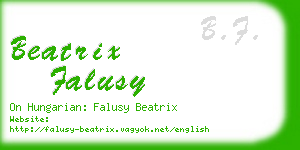 beatrix falusy business card